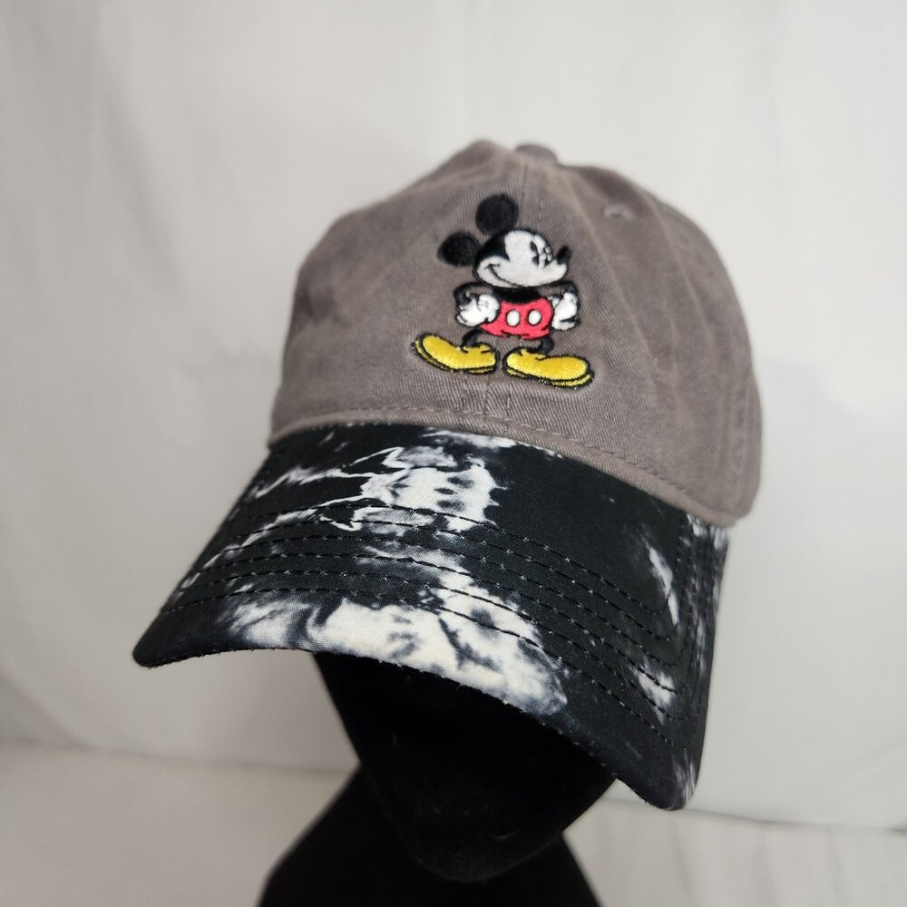 Disney Mickey Mouse Unisex Gray Tie Dye Baseball Hat Strapback